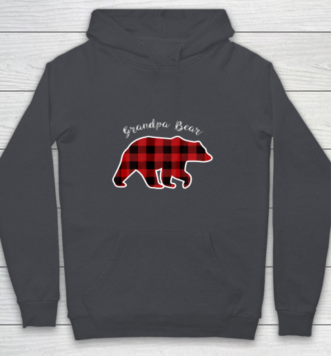 GRANDPA BEAR Men Red Plaid Christmas Pajama Family Gift Youth Hoodie 5