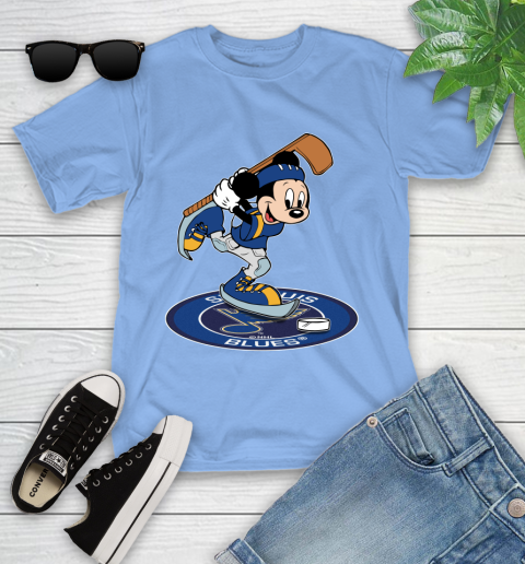 NHL Hockey St.Louis Blues Cheerful Mickey Disney Shirt Youth T-Shirt 11