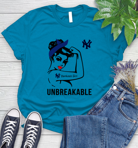 MLB New York Yankees Girl Unbreakable Baseball Sports Women's T-Shirt 5
