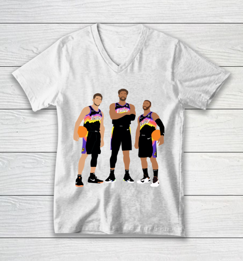 Phoenix Suns Chris Paul, Devin Booker, DeAndre Ayton V-Neck T-Shirt