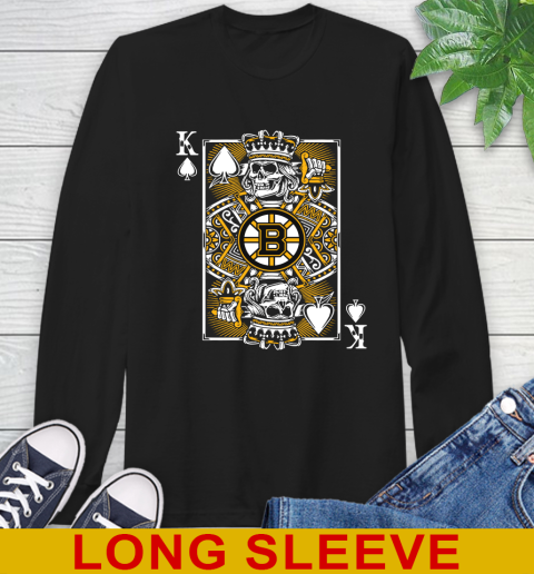 Boston Bruins NHL Hockey The King Of Spades Death Cards Shirt Long Sleeve T-Shirt