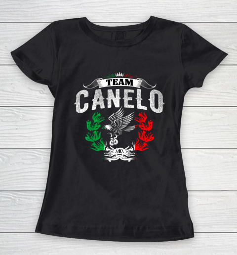 Funny Team Canelos Mexico Alvarez Flag Aguila Tricolor box Women's T-Shirt