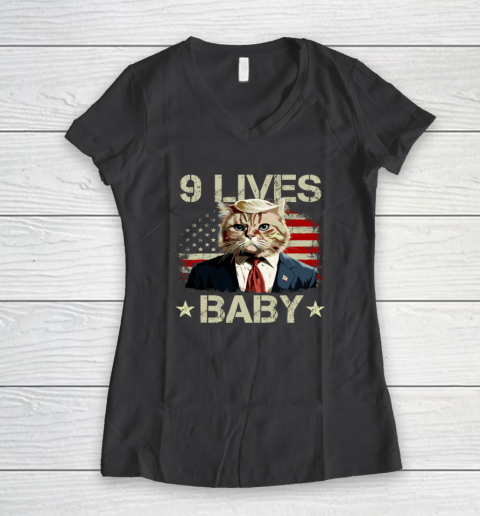 9 Lives Baby Trump Women's V-Neck T-Shirt 4