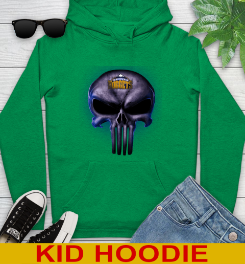 Denver Nuggets NBA Basketball Punisher Skull Sports Youth Hoodie 8