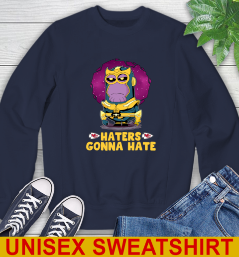NFL Football Kansas City Chiefs Haters Gonna Hate Thanos Minion Marvel Shirt Sweatshirt 4 NFL Football Kansas City Chiefs Haters Gonna Hate Thanos Minion Marvel Shirt Sweatshirt - Image 4