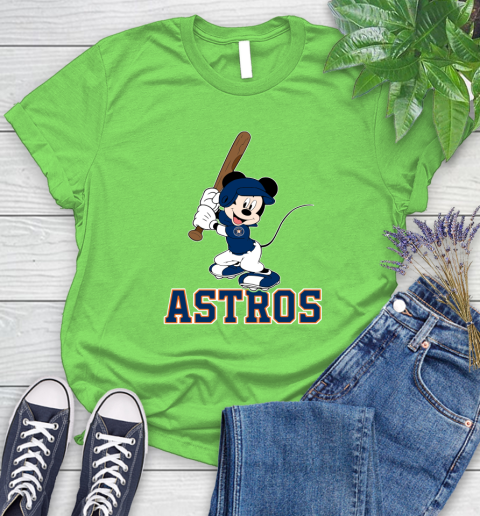 MLB Baseball Houston Astros Cheerful Mickey Mouse Shirt Women's T-Shirt 10