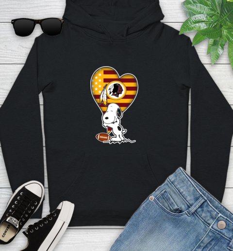 Washington Redskins NFL Football The Peanuts Movie Adorable Snoopy Youth Hoodie 2