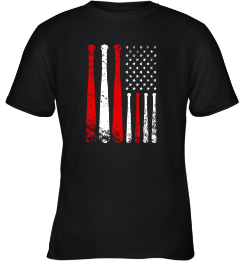 Baseball Inspired American Flag Distressed Youth T-Shirt