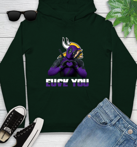 NHL Minnesota Vikings Deadpool Love You Fuck You Football Sports Youth Hoodie 14