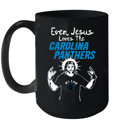 Carolina Panthers NFL Football Even Jesus Loves The Panthers Shirt Ceramic Mug 15oz