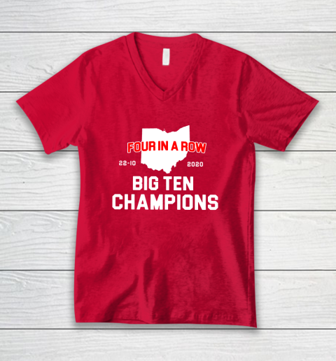 Big Ten Champions Four in a Row 2020 V-Neck T-Shirt 6