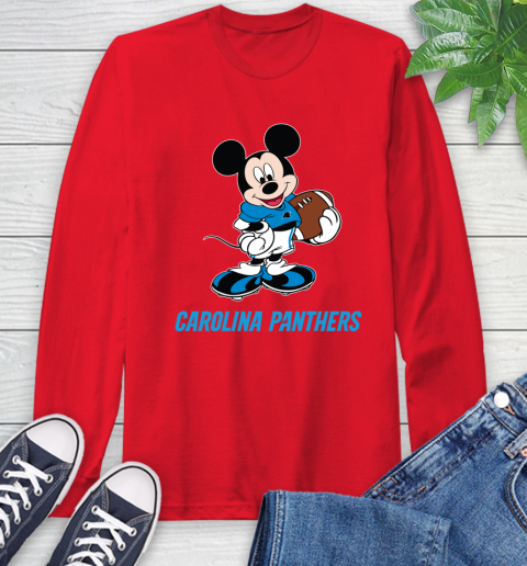 NFL Football Carolina Panthers Cheerful Mickey Mouse Shirt Long Sleeve T-Shirt 11