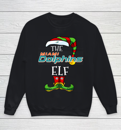 Miami Dolphins Christmas ELF Funny NFL Youth Sweatshirt