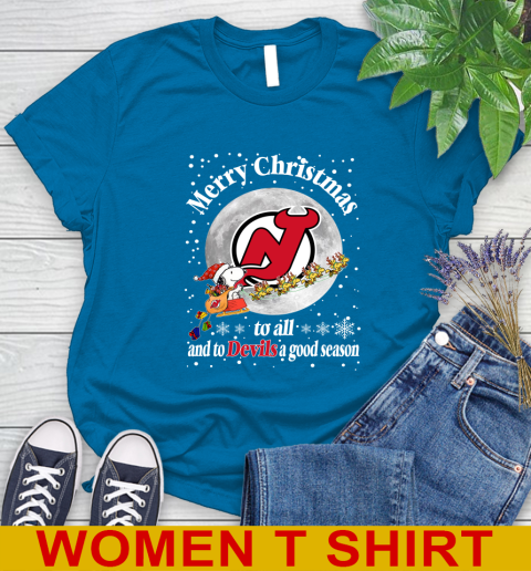 New Jersey Devils Merry Christmas To All And To Devils A Good Season NHL Hockey Sports Women's T-Shirt 8