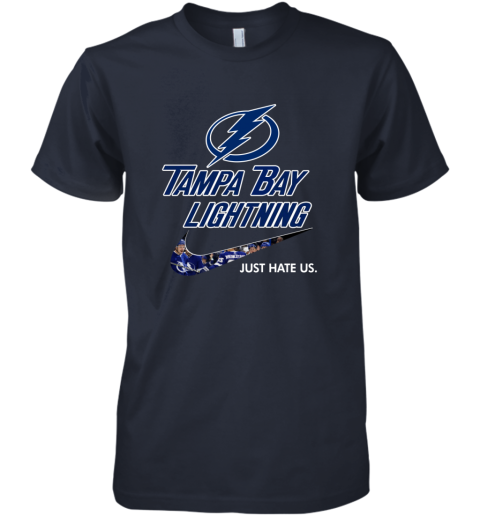 NHL Tampa Bay Lightnings x Nike Just Hate Us dnuo nhltampa bay lightnings x nike just hate us premium guys tee 5 front indigo
