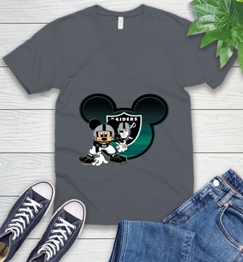 NFL Oakland Raiders Mickey Mouse Disney Football T Shirt V-Neck T-Shirt 5