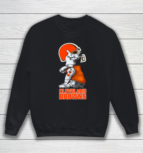 NFL Football My Cat Loves Cleveland Browns Sweatshirt