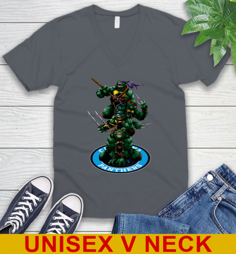 NFL Football Carolina Panthers Teenage Mutant Ninja Turtles Shirt V-Neck T-Shirt 5