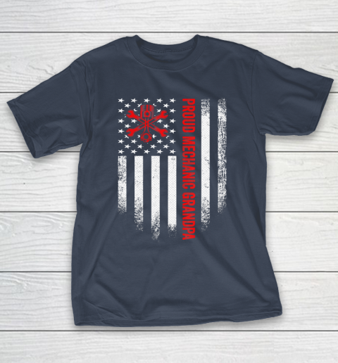 GrandFather gift shirt Vintage USA American Flag Proud Mechanic Grandpa Distressed T Shirt T-Shirt 13