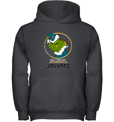 I Hate People But I Love My Jacksonville Jaguars Grinch NFL Youth Hoodie