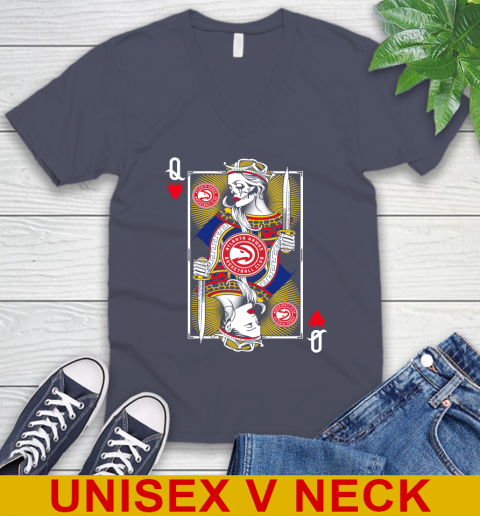 NBA Basketball Atlanta Hawks The Queen Of Hearts Card Shirt V-Neck T-Shirt 7