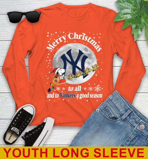 New York Yankees Merry Christmas To All And To Yankees A Good Season MLB Baseball Sports Youth Long Sleeve 3