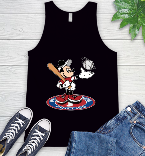 MLB Baseball Philadelphia Phillies Cheerful Mickey Disney Shirt Tank Top