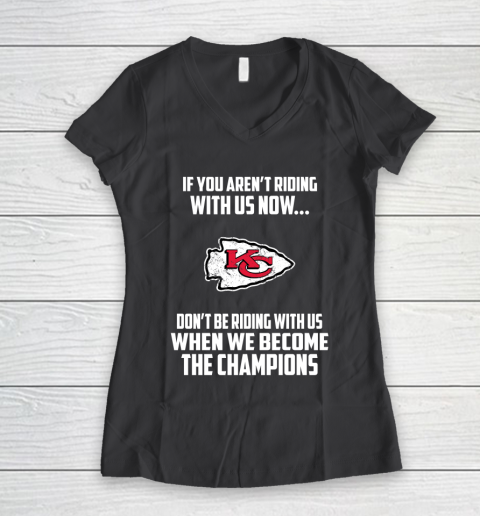 NFL Kansas City Chiefs Football We Become The Champions Women's V-Neck T-Shirt 6