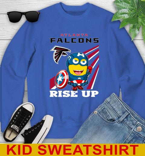 NFL Football Atlanta Falcons Captain America Marvel Avengers Minion Shirt Youth Sweatshirt 6