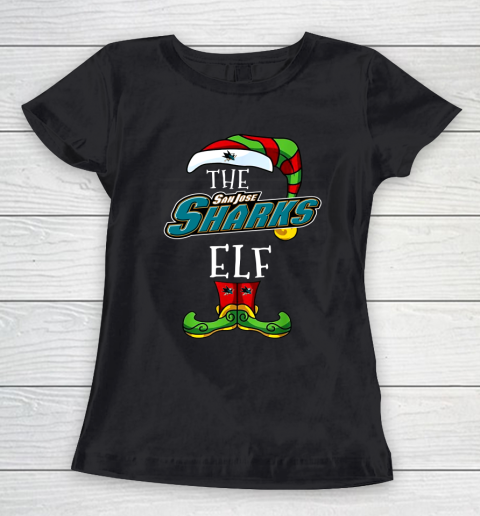 San Jose Sharks Christmas ELF Funny NHL Women's T-Shirt