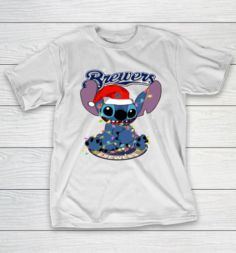 Milwaukee Brewers MLB noel stitch Baseball Christmas T-Shirt