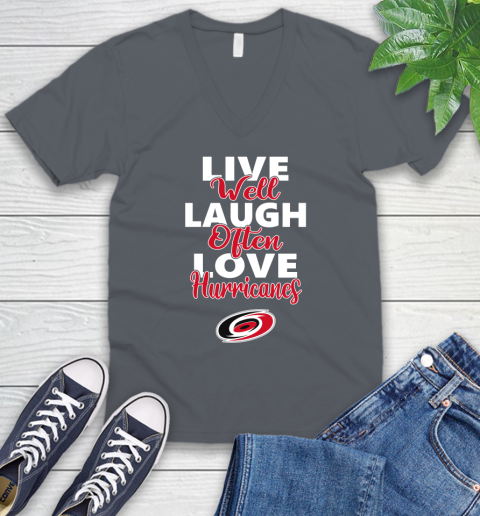 NHL Hockey Carolina Hurricanes Live Well Laugh Often Love Shirt V-Neck T-Shirt 5 NHL Hockey Carolina Hurricanes Live Well Laugh Often Love Shirt V-Neck T-Shirt - Image 5