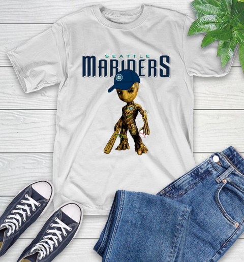 MLB Seattle Mariners Groot Guardians Of The Galaxy Baseball T-Shirt