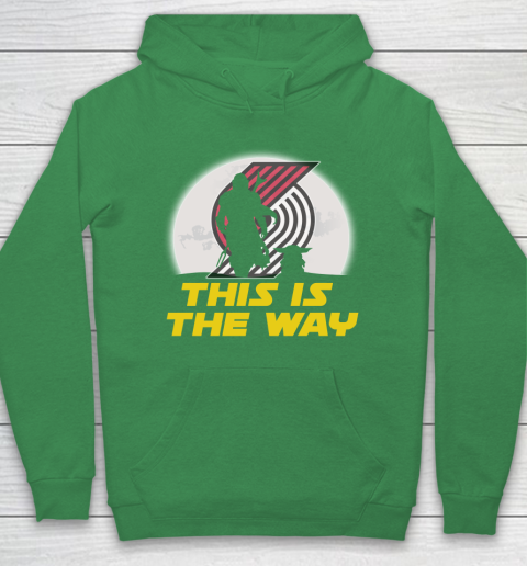 Portland Trail Blazers NBA Basketball Star Wars Yoda And Mandalorian This Is The Way Hoodie 5