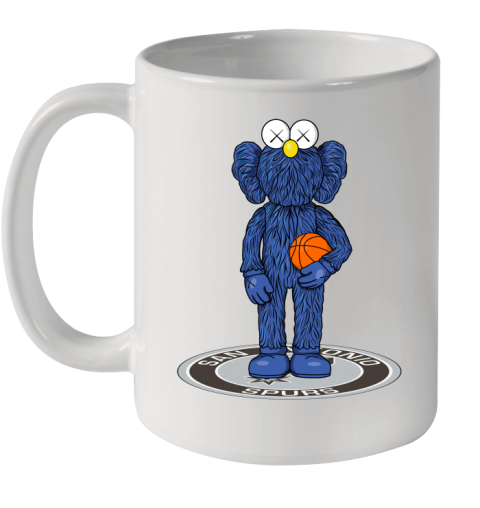 NBA Basketball San Antonio Spurs Kaws Bff Blue Figure Shirt Ceramic Mug 11oz