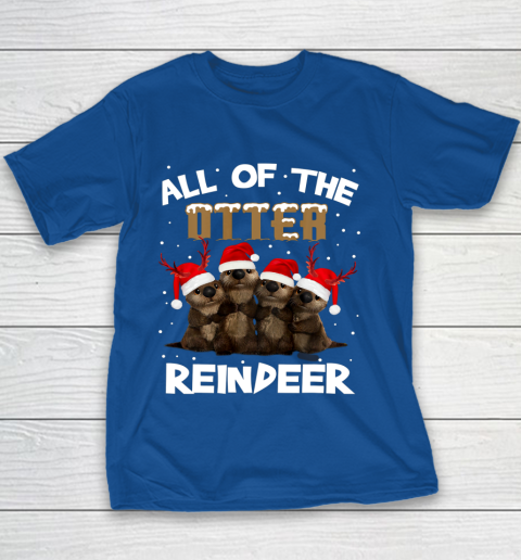 All Of Otter Reindeer Christmas Pajamas Tshirt Xmas Youth T-Shirt 6
