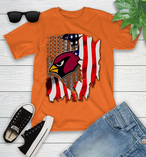 Arizona Cardinals NFL Football American Flag Youth T-Shirt 9
