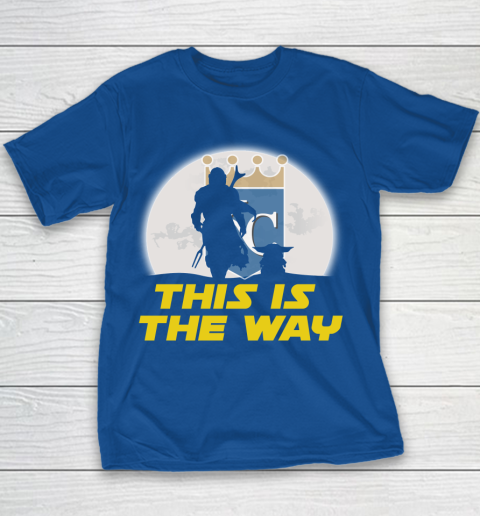 Kansas City Royals MLB Baseball Star Wars Yoda And Mandalorian This Is The Way Youth T-Shirt 6