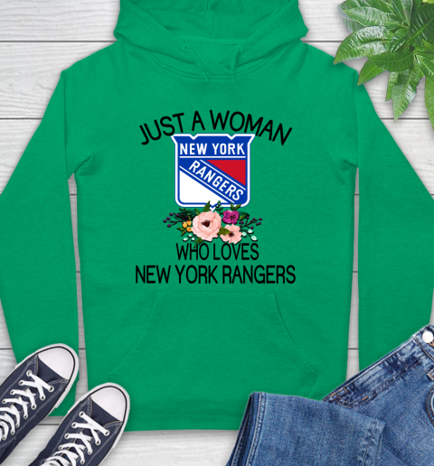 NHL Just A Woman Who Loves New York Rangers Hockey Sports Hoodie 5