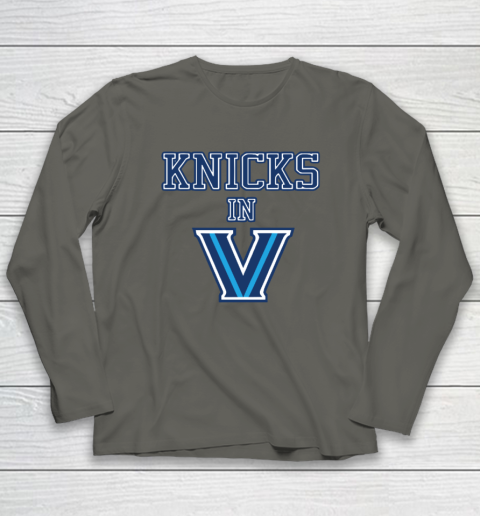 New York Knicks In V Villanova Wildcats Long Sleeve T-Shirt 4