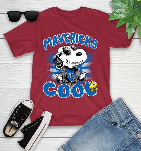 NBA Basketball Dallas Mavericks Cool Snoopy Shirt Youth T-Shirt 12