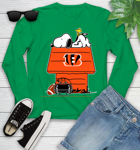 Cincinnati Bengals NFL Football Snoopy Woodstock The Peanuts Movie Youth Long Sleeve 6