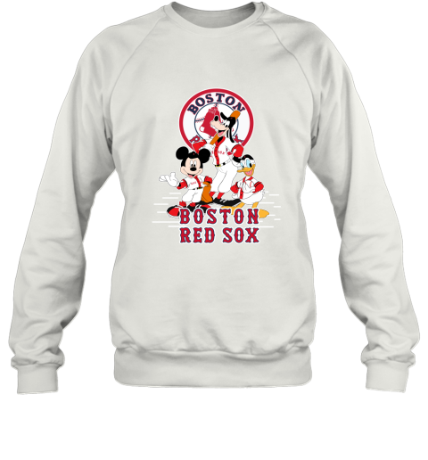 Boston Red Sox Mickey Donald And Goofy Baseball Sweatshirt