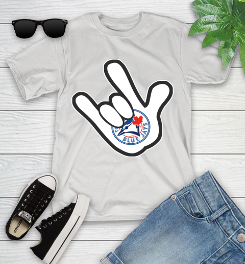 Toronto Blue Jays MLB Baseball Mickey Rock Hand Disney Youth T-Shirt