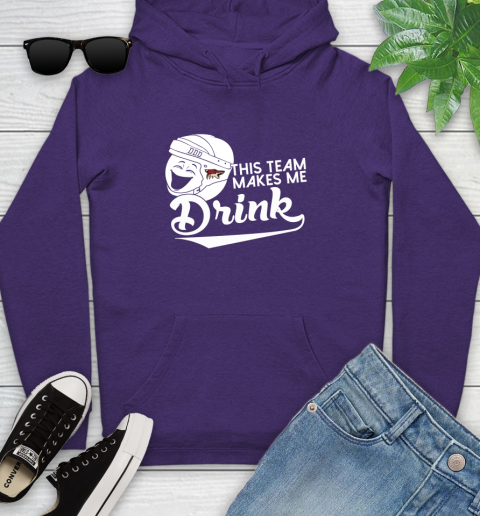 Arizona Coyotes NHL Hockey This Team Makes Me Drink Adoring Fan Youth Hoodie 5