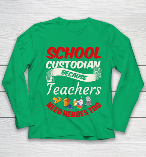 School Custodian Shirt Jokey Funny Saying Custodian Youth Long Sleeve 4