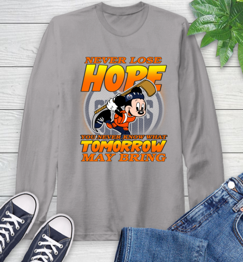 Edmonton Oilers NHL Hockey ootball Mickey Disney Never Lose Hope Long Sleeve T-Shirt 6