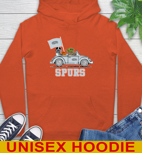 NBA Basketball San Antonio Spurs Darth Vader Baby Yoda Driving Star Wars Shirt Hoodie 5