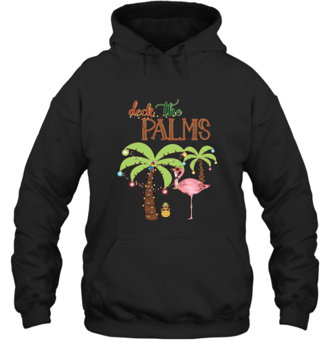 Tropical Christmas T Shirt Flamingo Hooded