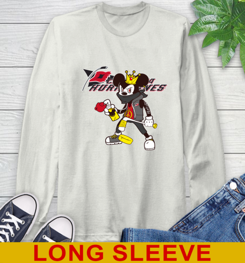 Carolina Hurricanes NHL Hockey Mickey Peace Sign Sports Long Sleeve T-Shirt 12